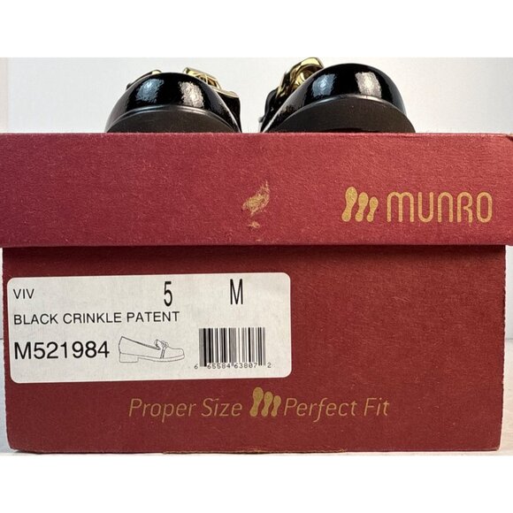 Munro Women's Viv Black Patent Leather Gold Accent Platform Loafer Size 5 M - Picture 11 of 11